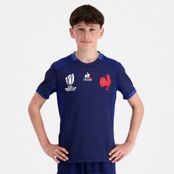 Le Coq Sportif barn kopi jersey xv de france - rugby verdensmesterskap 2023 blå ZX20R694 klær