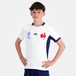 Le Coq Sportif barn kopi jersey xv de france - rugby verdensmesterskap 2023 hvit ZX20R695 klær