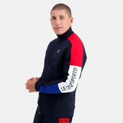Le Coq Sportif menn blå genser med glidelås ZX20R455 klær
