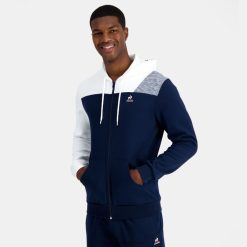 Le Coq Sportif menn hettegenser med blå glidelås ZX20R22 klær